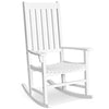 Outdoor Rocking Chair Wooden Frame Porch Chair Garden Balcony Backyard White