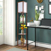 Modern Shelf Floor Standard Lamp Wooden Lounge Light 4 Tiered Shelving Storage
