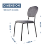 Dining Chairs Set of 4 or 2 Stackable Velvet Fabric Seat Metal Leg Home Office