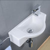 Modern Compact Cloakroom Wall Hung Basin Bathroom Hand Wash Sink White Ceramic