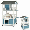 3-Tier Wooden Cat House Dog Puppy Pet Wooden Garden Den Shelter Outdoor Indoor