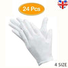 24 Pcs White Gloves, 12 Pairs Soft Cotton Work Gloves, Coin Jewelry Silver UK