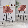 2* Velvet Bar Stools Breakfast Bar stool Pub Chairs Padded Seat Metal Leg CLIPOP