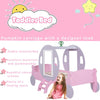 3FT Princess Carriage Kids Toddler Bed Single Car Bed Pink 90*190cm for Girls QC