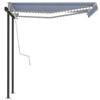 Manual Retractable Awning with 3.5x2.5 m Blue and White Y7A9