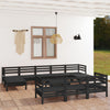 11 Piece Garden Set Black Solid Pinewood N6J5