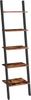 Ladder Shelf, 5-Tier Leaning Bookshelf, Stable Wall Shelf, Industrial for