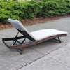 Adjustable Rattan Sun Lounger Outdoor Recliner w/ Cushion Garden Pool Daybed UK