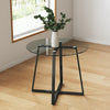 Tempered Glass Dining Table Modern Home Office Kitchen Table with Chrome Legs UK