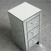 Pair of Bedside Chest Side Table 3 Drawers Cabinet Mirrored Glass Nightstand