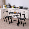 Marble Vein Table + 2 Chairs Set Bistro Set Metal Frame Coffee Breakfast Kitchen