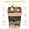 5-Drawer Dresser Storage 4-Tier Organizer Tower Bedside Display Stand Foldable