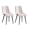 Set of 4 Dining Chairs Velvet Upholstered Seat Metal Legs Kitchen Restaurant BN