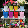 10 Pack Hanging Flower Pot Balcony Deck Wall Fence Plant Planting Barrel Planter