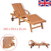 Foldable Sun Lounger Wooden Garden Deck Chair Sunbed Outdoor Patio Recliner New