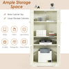 Freestanding Floor Cabinet Wooden Storage Organizer Chest with Adjustable Shelf