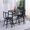 Marble Vein Table + 2 Chairs Set Bistro Set Metal Frame Coffee Breakfast Kitchen