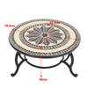 2-in-1 Outdoor Mosaic Fire Pit BBQ Grill Table Stove Patio Heater Firepit Burner