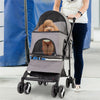 Foldable Pet Stroller Cat Dog Cage 4 Wheel Pushchair Travel Carrier Jogging Cart