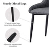 Pair of Faux Leather Velvet Dining Chiars Padded Seat Metal Legs Kitchen Chair