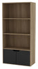 4 Tier Wooden Bookcase Cupboard with Doors Storage Shelving Display Cabinet Unit