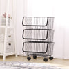 Large Stackable Metal Wire Basket Trolley Rack Kitchen Fruit Vegetable Storages