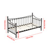 Black 3FT Single Day Bed Trundle Optional Twin Size Metal Bed Frame Guest Room