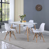 White Dining Table and 2 4 6 Chairs Set Wood Legs Kitchen Home Retro Room Chair