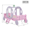 3FT Princess Carriage Kids Toddler Bed Single Car Bed Pink 90*190cm for Girls QC