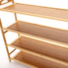 4 TIERS BAMBOO SHOE RACK FOOTWEAR ORGANISER WOODEN STORAGE SHELVES STAND