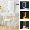 White Dressing Table with Dimmable LED Mirror Padded Stool 2 Drawer Vanity Table