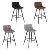 2x Barstool Breakfast stool Metal+leather Counter Bar Chair Faux Bar Stool