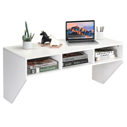 Wall Mounted Computer Desk Floating Wooden PC Studying Table Modern Writing Desk