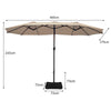 4.6M Patio Double-Sided Umbrella Parasol Outdoor Extra Large Crank Sunshade