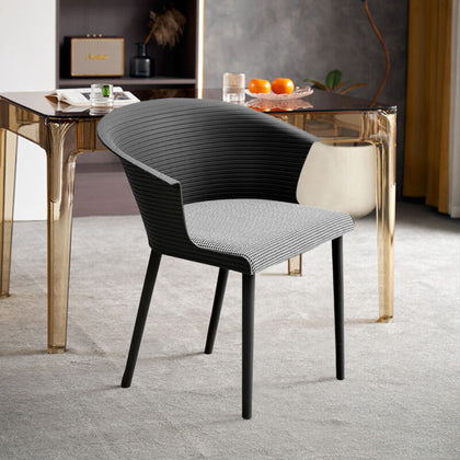 4x Dining Restaurant Plastic Chairs Barrel Tub Chair Cushioned Side Office Chair