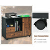 Mobile File Cabinet Lateral Stationery Storage Large Printer Stand W/ 2 Drawers