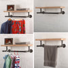 Wall Mounted Clothes Rail Bathroom Kitchen Shelf Hanging Wardrobe Display Rack