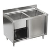 Stainless Steel Commercial Kitchen Sink Single/Double Bowl Storage Cupboard