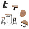 Industrial Breakfast Bar Table and 2 Stools Set Kitchen Dining Room Furniture