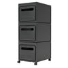 Black Plastic Storage Drawers Storage Chest on Wheels Removable File Cabinet