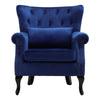 Upholstered Wing Back Chesterfield Sofa Velvet Button Tub Chair Scallop Armchair