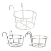 Round Metal Plant Flower Pots Fence Balcony Garden Hanging Rack Planter Basket