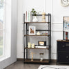 4-Tier Folding Bookshelf Industrial Bookcase Storage Organizer Display Stand