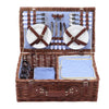 Rustic Wicker Woven Food Hamper 2/4 Person Cutlery Picnic Basket Set with Handle