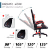 Red Faux Leather Racing Gaming Chair Swivel Office Gamer Desk Chair Adjustable