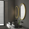 Large Round LED Bathroom Mirror Light Dimmable Anti-Fog Makeup Wall Mirror Gold