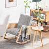 Lounge Armchair Modern Rocking Chair Solid Wooden Frame Sofa Upholstered Chair
