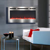 Electric Fire Wall Mounted/Recessed Fireplace Remote&Touch Screen+Crystal&Logs