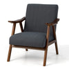 Modern Accent Chair Upholstered Leisure Chair Lounge Chair Rubber Wood Armrests