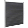 WPC Fence Set 1 + 1 Slanted 273x186 Grey O1J6